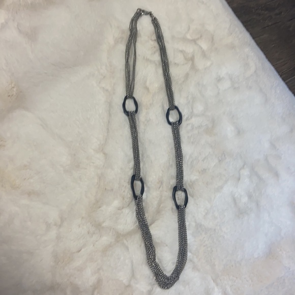 Silver toned multiple chained necklace 14” - Picture 6 of 6